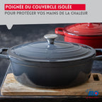 Cocotte Ovale En Fonte Émaillée Gris Classique Elo - Gris