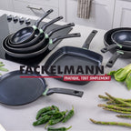 Poêle Aluminium Revêtement Céramique Antiadhésif Sans Pfas Fackelmann Brandao - Noir/Vert