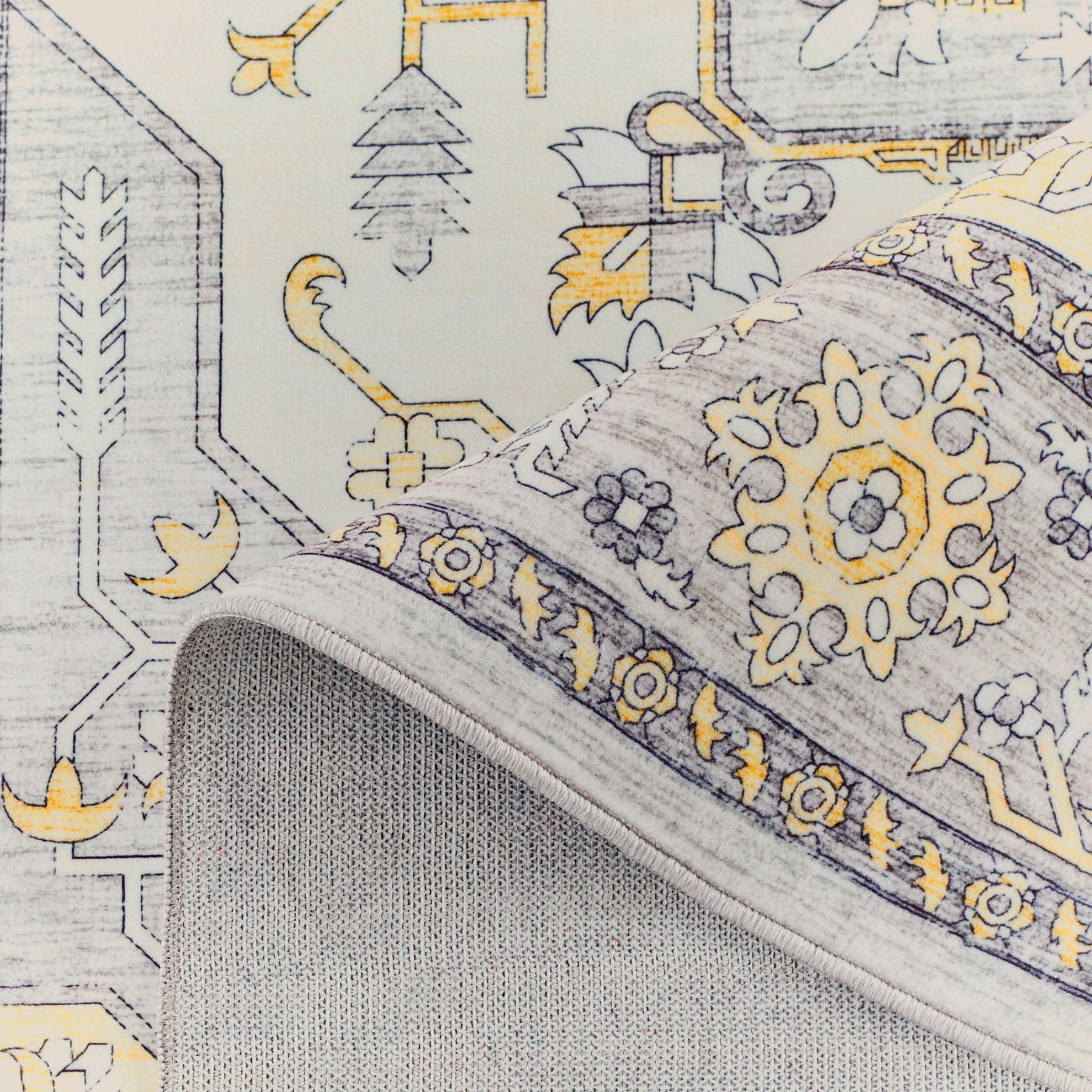 Ottoman - Tapis D'Intérieur - Polyester - Jaune