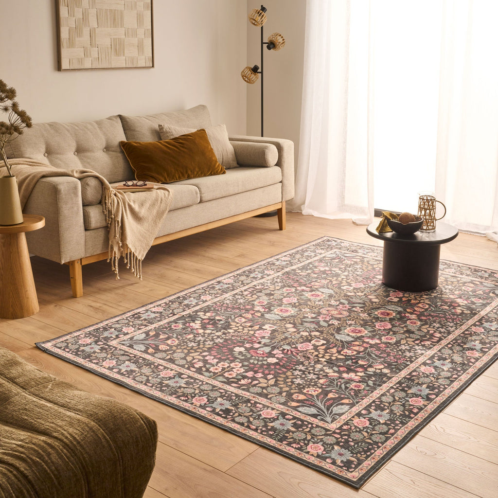 Ottoman - Tapis D'Intérieur - Polyester - Noir