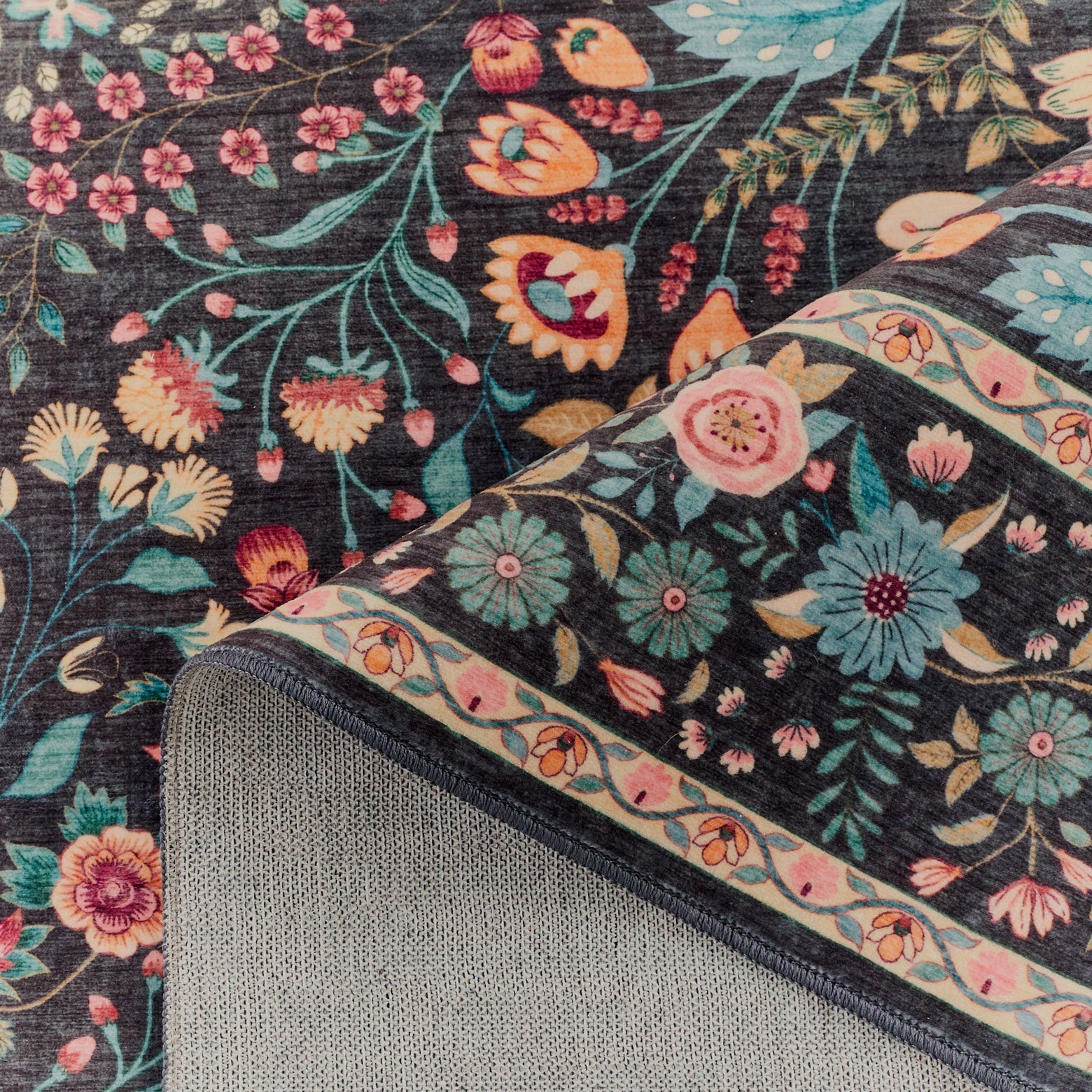 Ottoman - Tapis D'Intérieur - Polyester - Noir