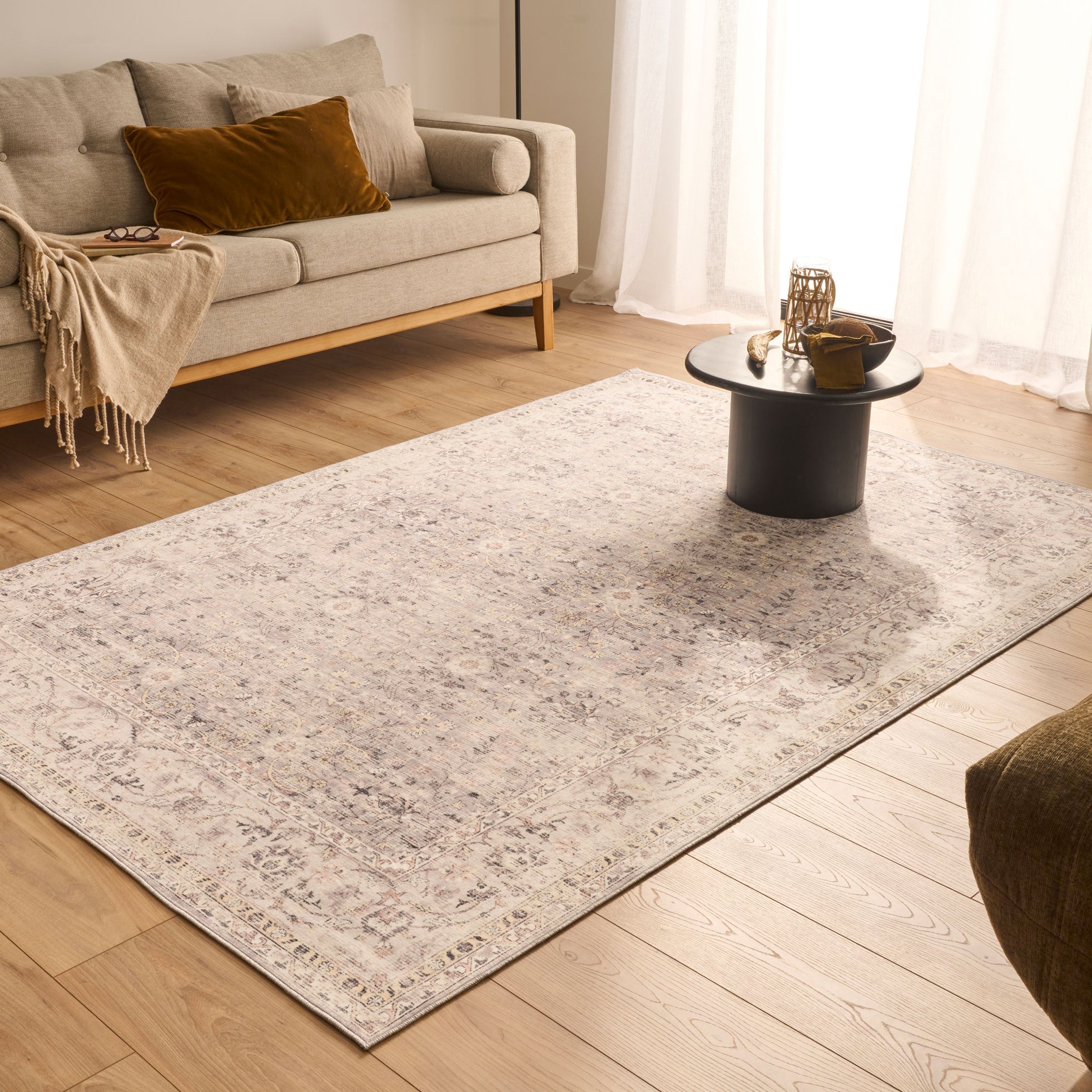 Ottoman - Tapis D'Intérieur - Polyester - Gris