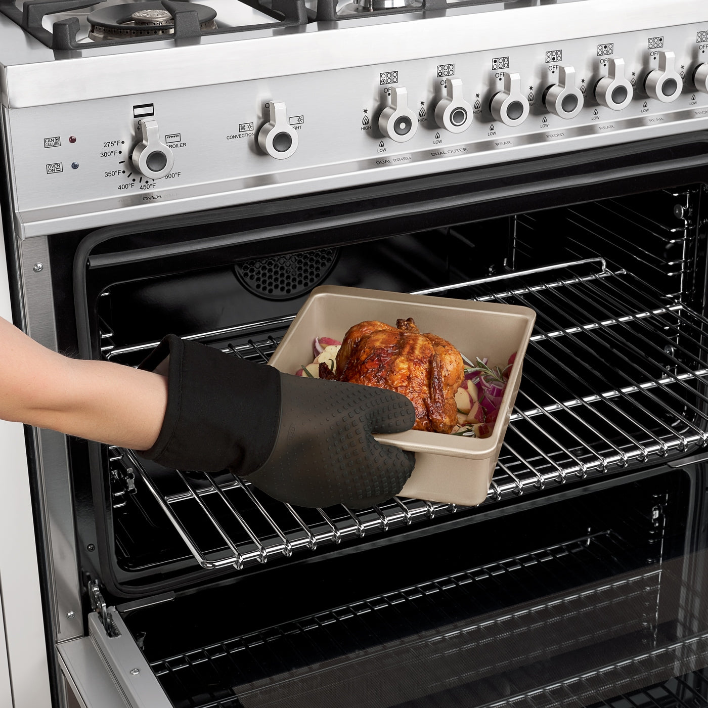 Manopla de horno de silicona negra