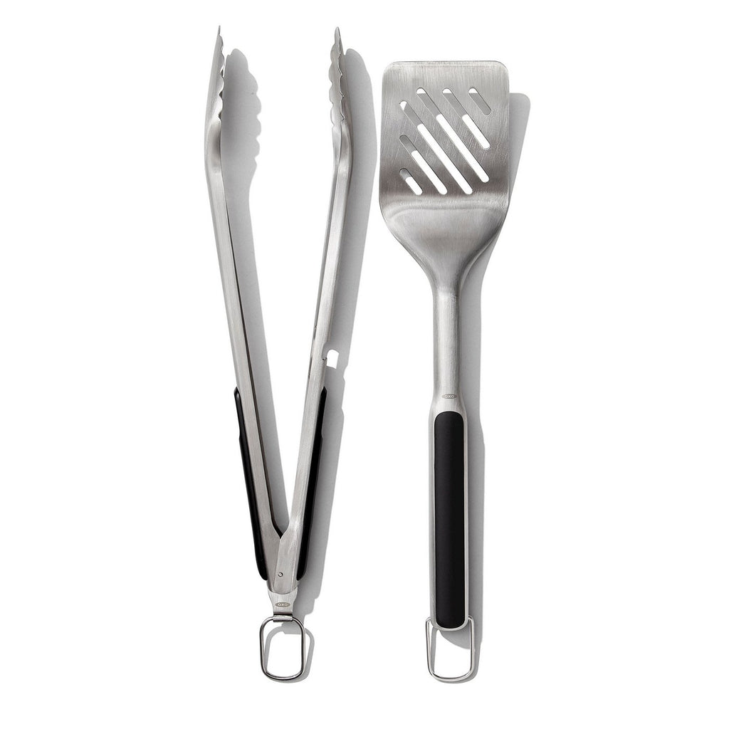 Set de 2 Pinzas para Utensilios para Barbacoa + Espátula
