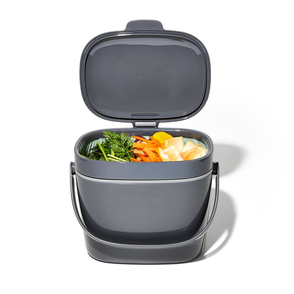 Gray Kitchen Compost Bin 6.6 L