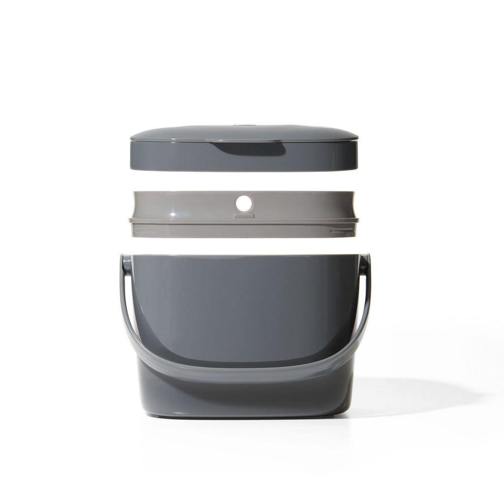 Gray Kitchen Compost Bin 6.6 L