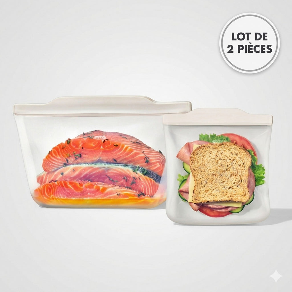 Lote: 1 Bolsa de Almacenamiento de Silicona 828Ml + 1 Bolsa de Almacenamiento de Silicona