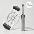 Lot : 1 Éplucheur Oscillant Inox + 1 Coupe-Pomme