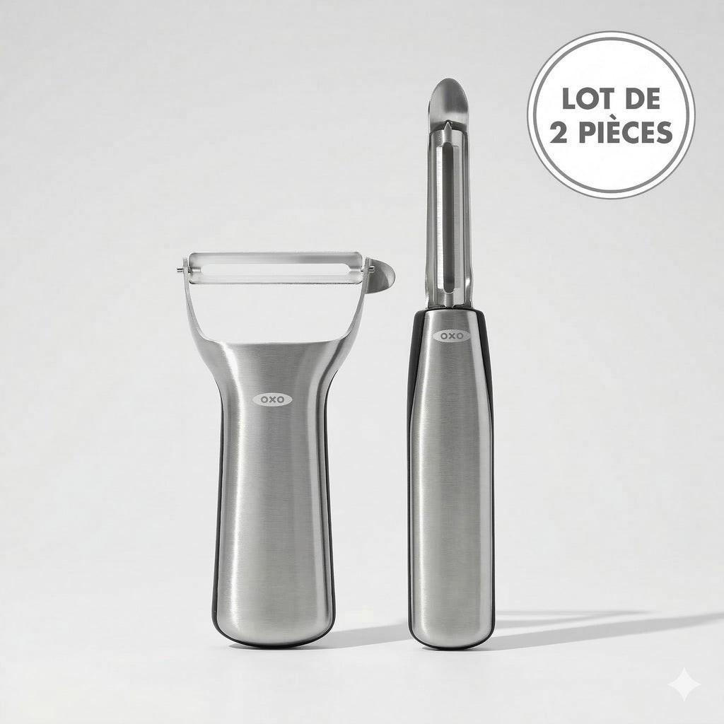 Set: 2 Peladores (1 Navaja Y de Acero Inoxidable + 1 Oscilante de Acero Inoxidable)