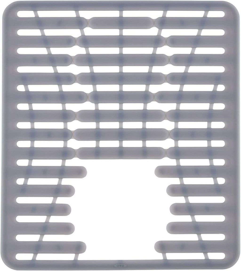 Lot : 1 Petit Tapis D'Évier En Silicone + 1 Organisateur D'Évier Inox
