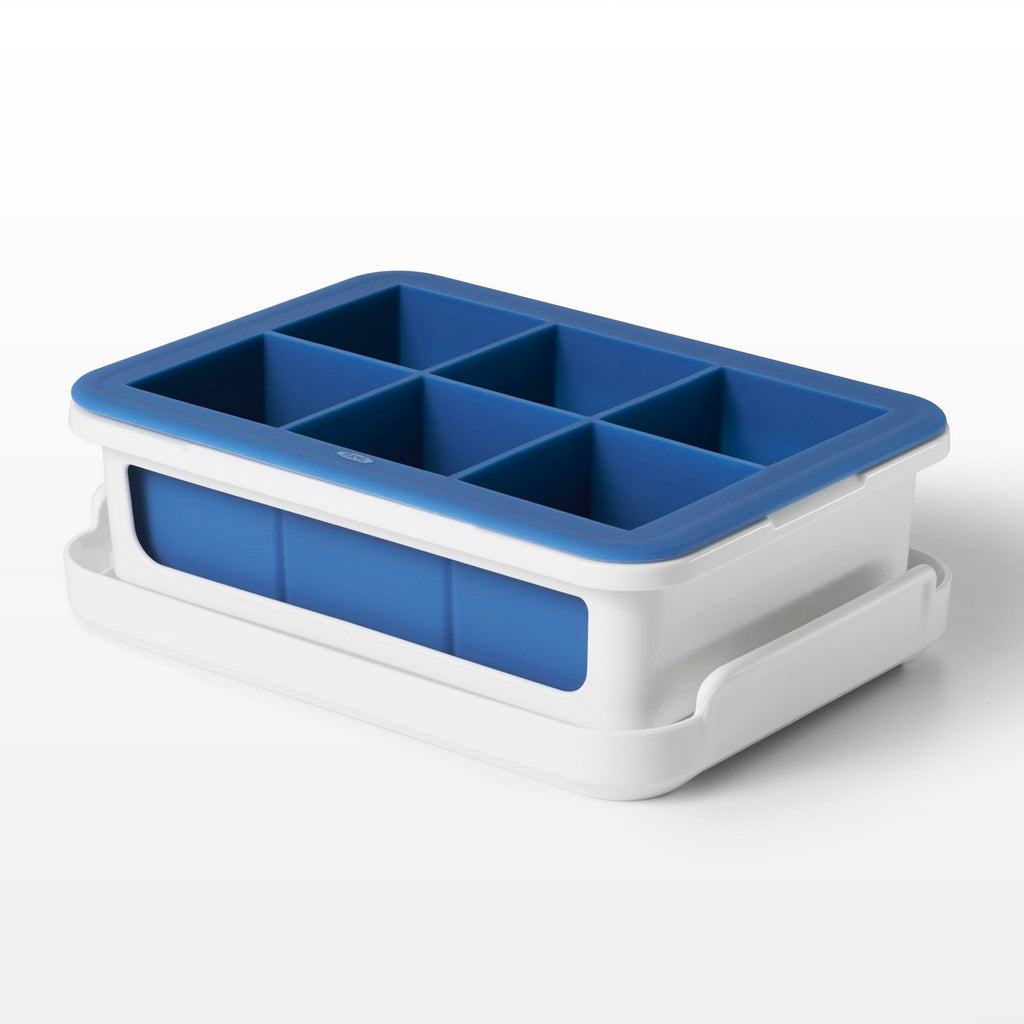 Lot : 2 Bacs À Glaçons Xl En Silicone Avec Couvercle