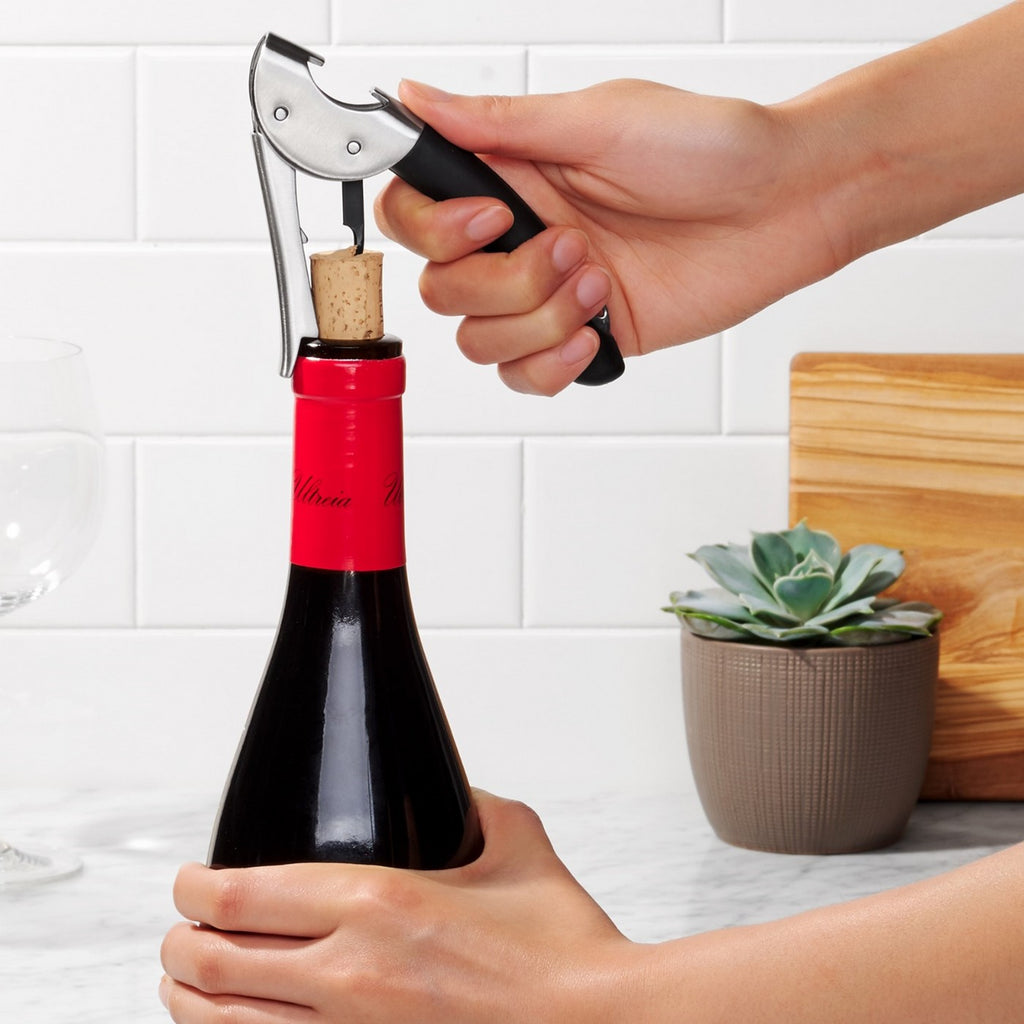 Lot : 1 Tire-Bouchon Sommelier + 1 Décapsuleur En Inox