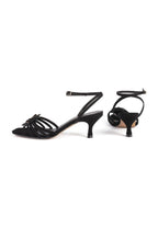 Sandalias De Tacón Dark Flower - Negro