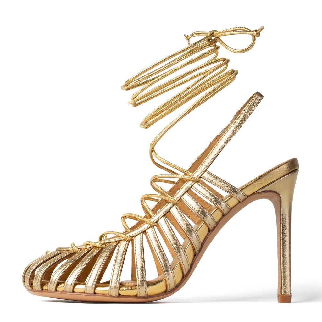 Gigi Court Shoes - Gold
