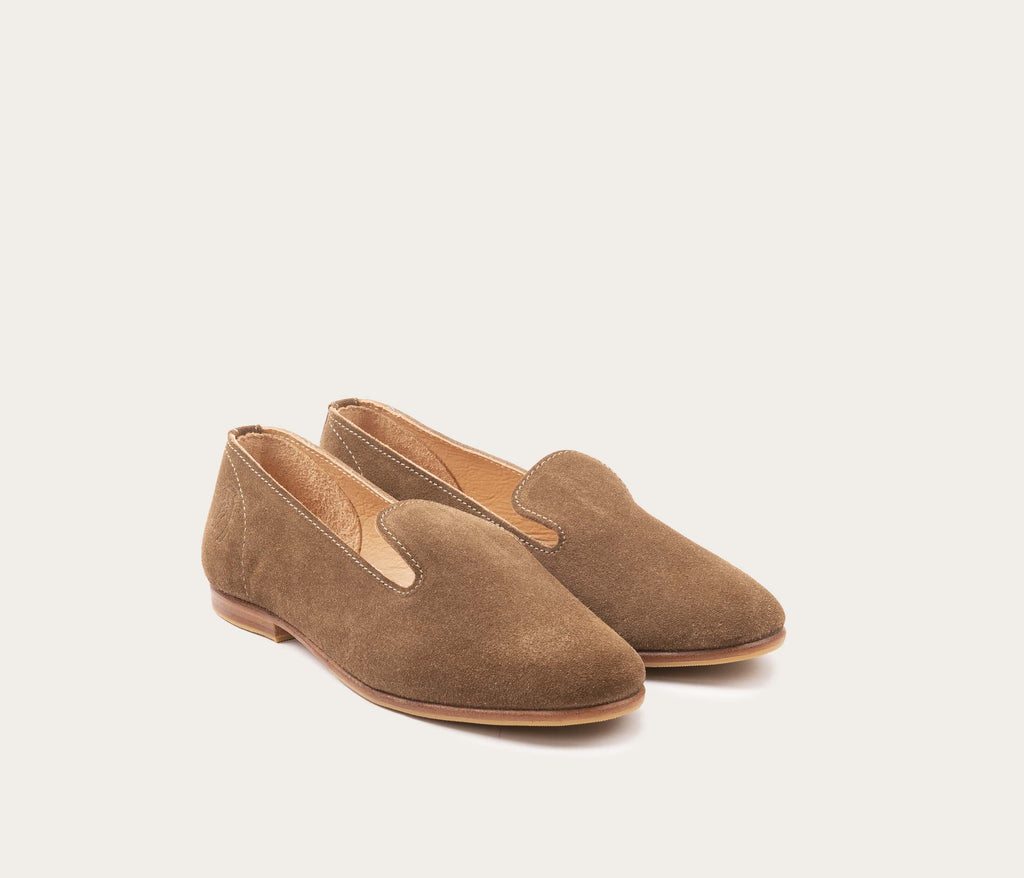 Mocassins Opale - Velours Taupe - Femme