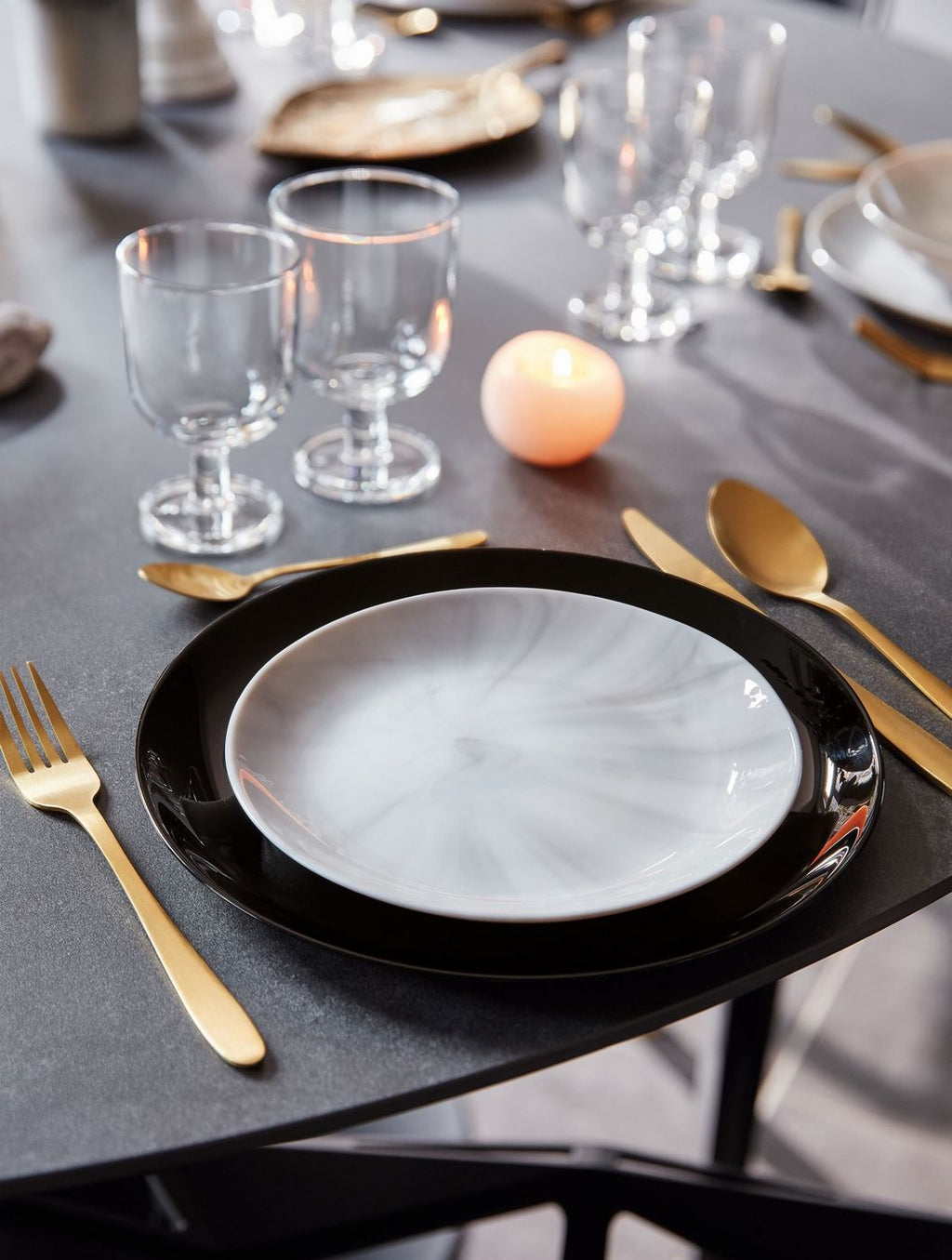 Diwali - 6 Plates - Black - 25cm - Luminarc