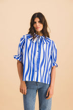 Blusa Coline Líneas Azules