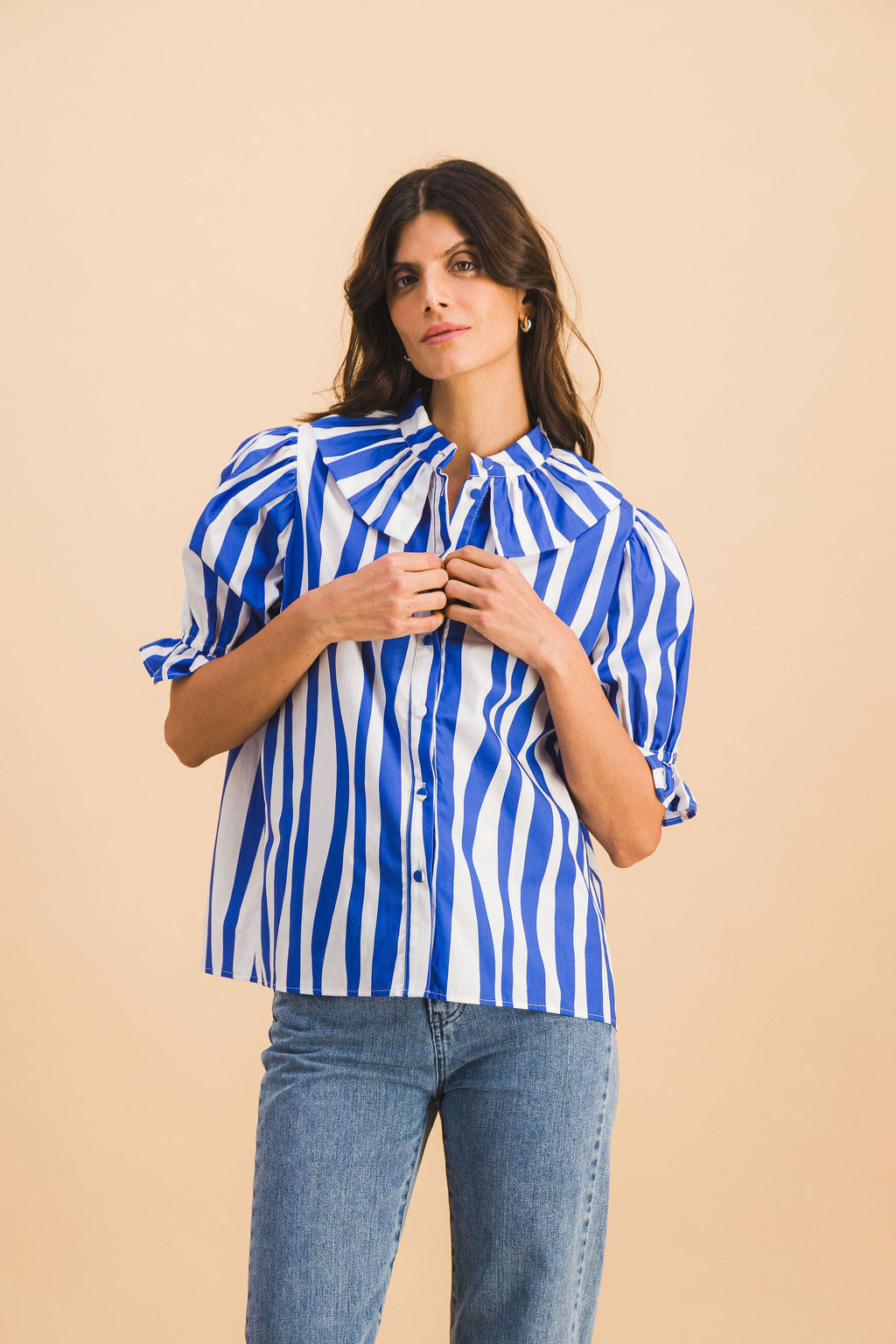 Blusa Coline Líneas Azules