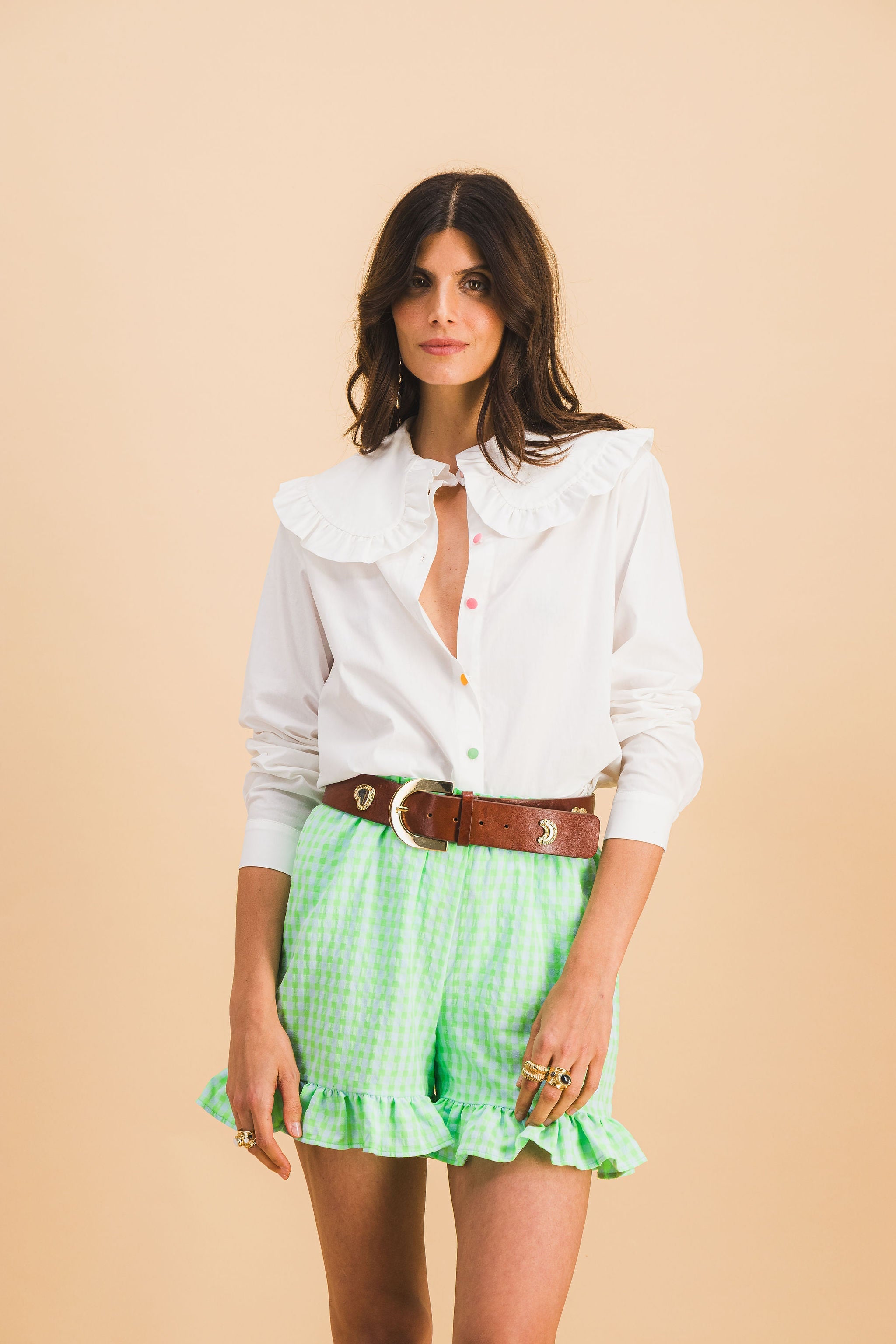 Dario Green Check Shorts