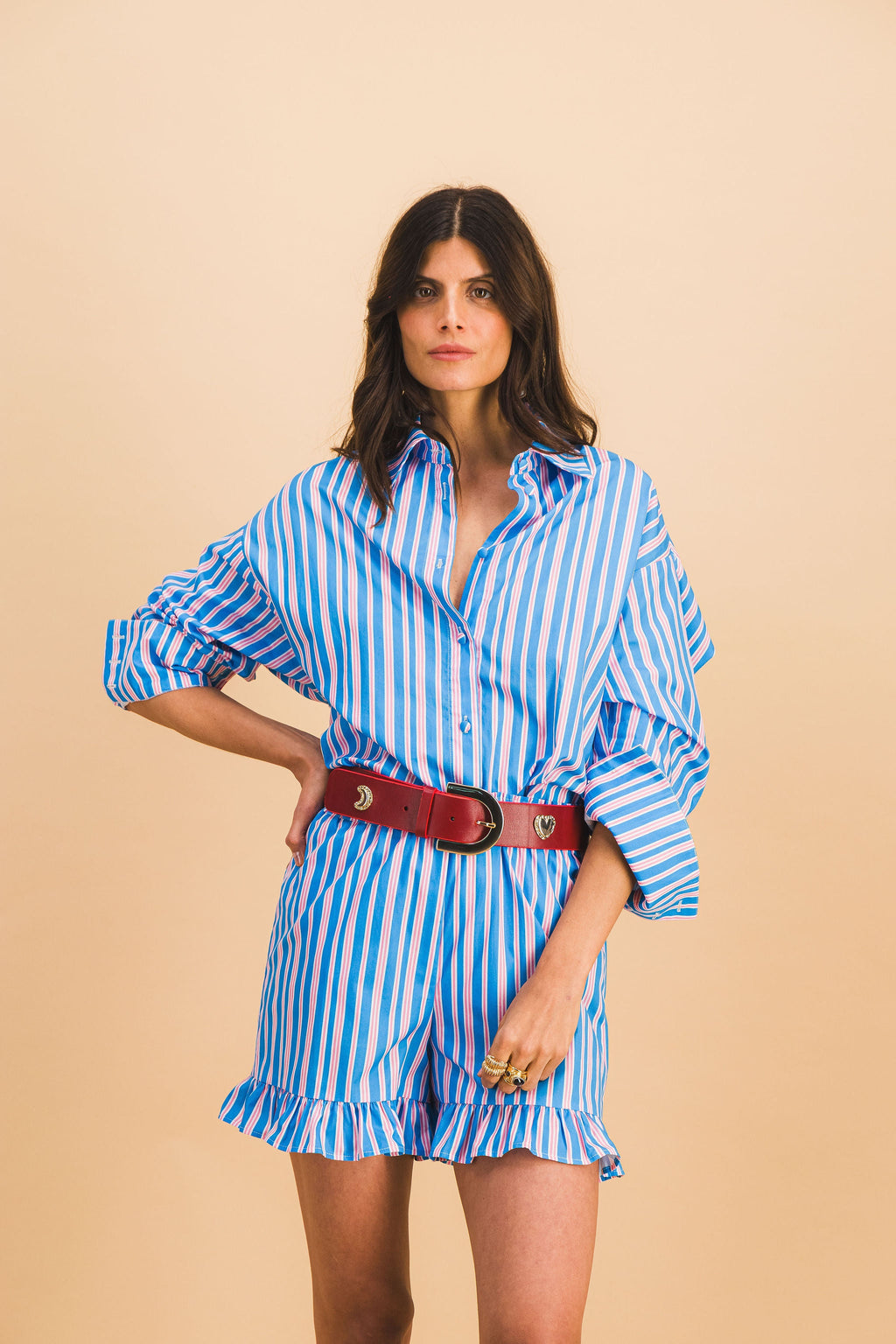 Dario Stripes Blue And Pink Shorts