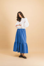 Clem Blue Check Skirt