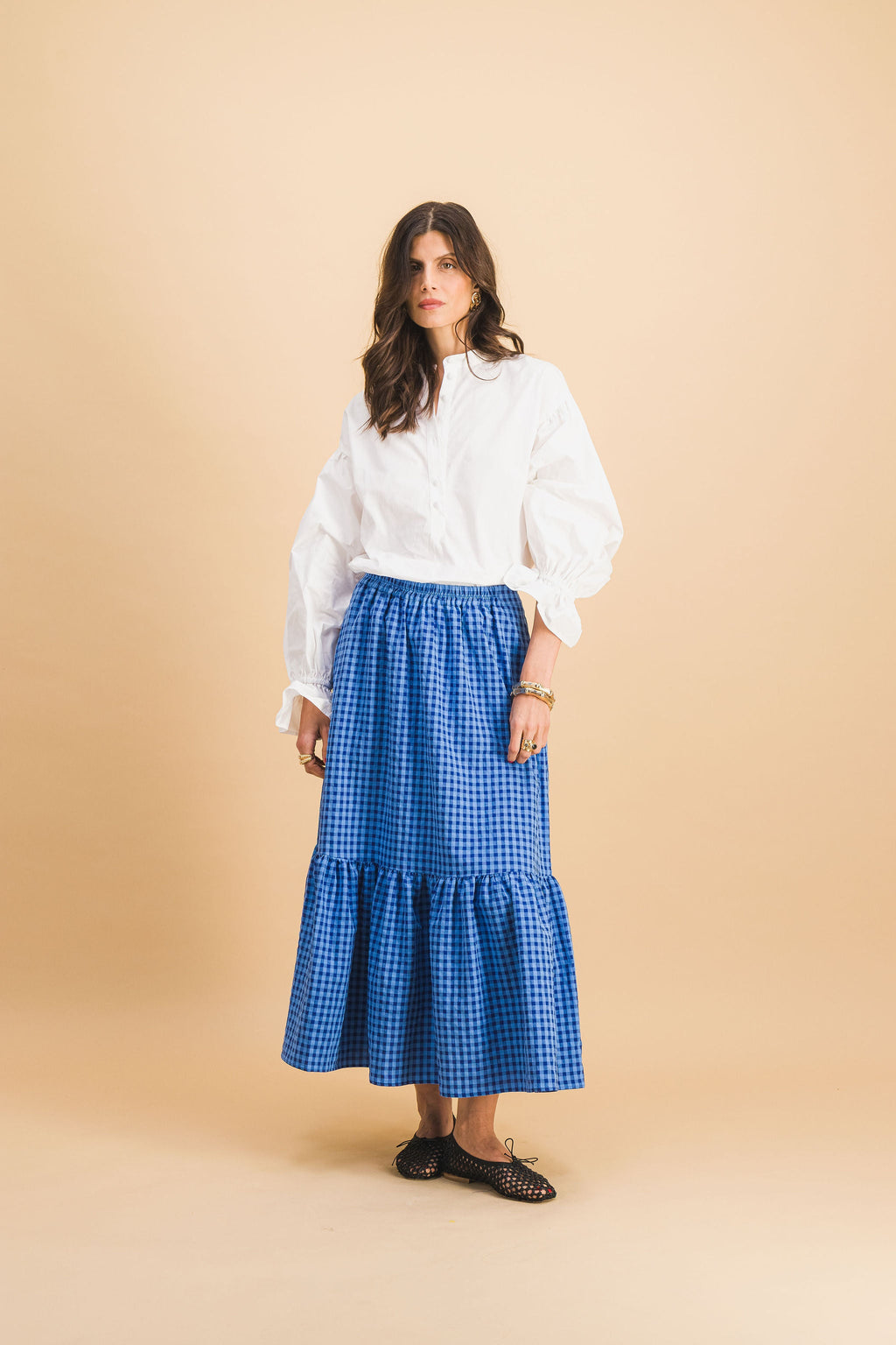 Clem Blue Check Skirt