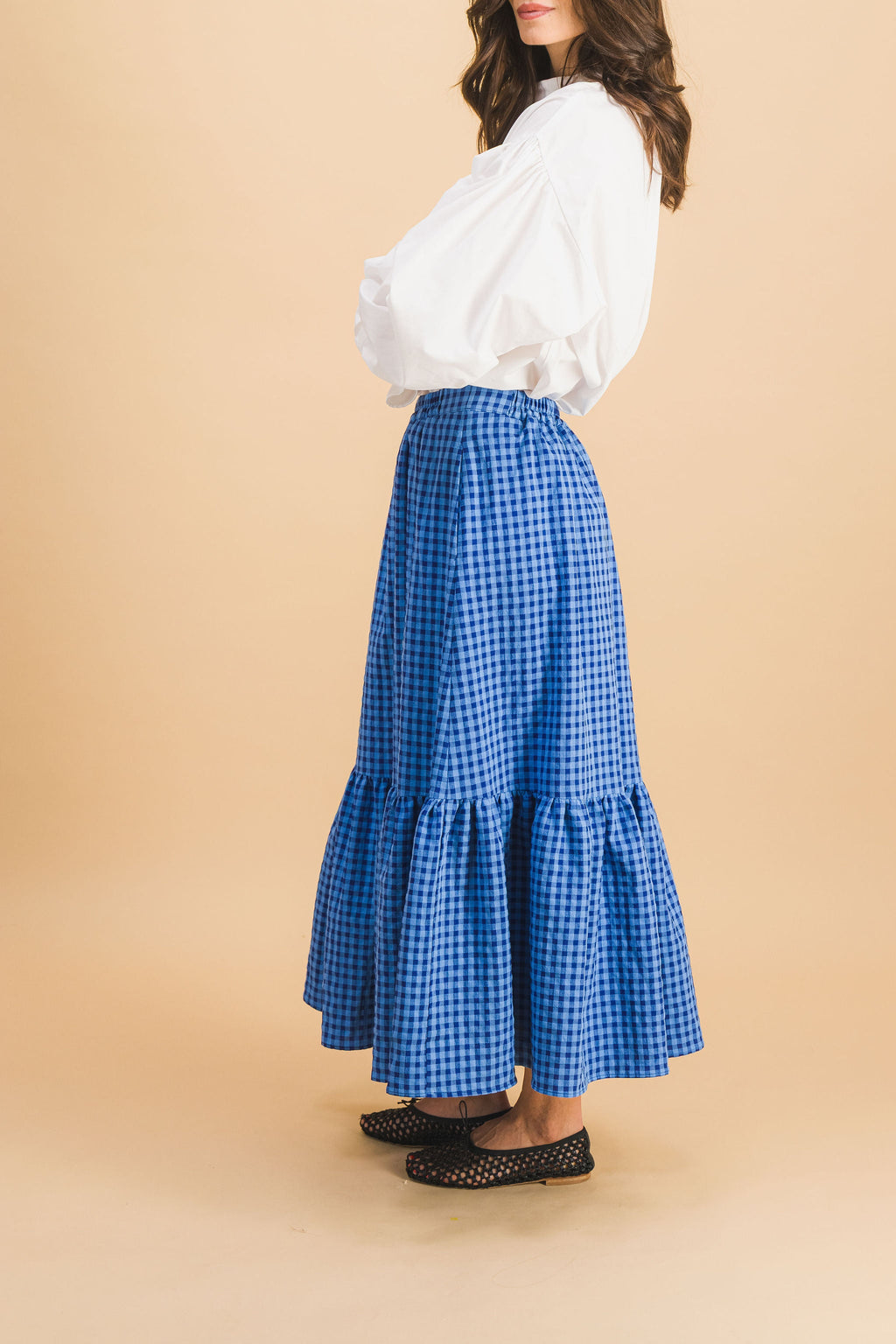 Clem Blue Check Skirt