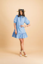 Blue And Pink Clementine Stripes Dress