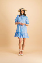 Blue And Pink Clementine Stripes Dress