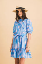 Blue And Pink Clementine Stripes Dress