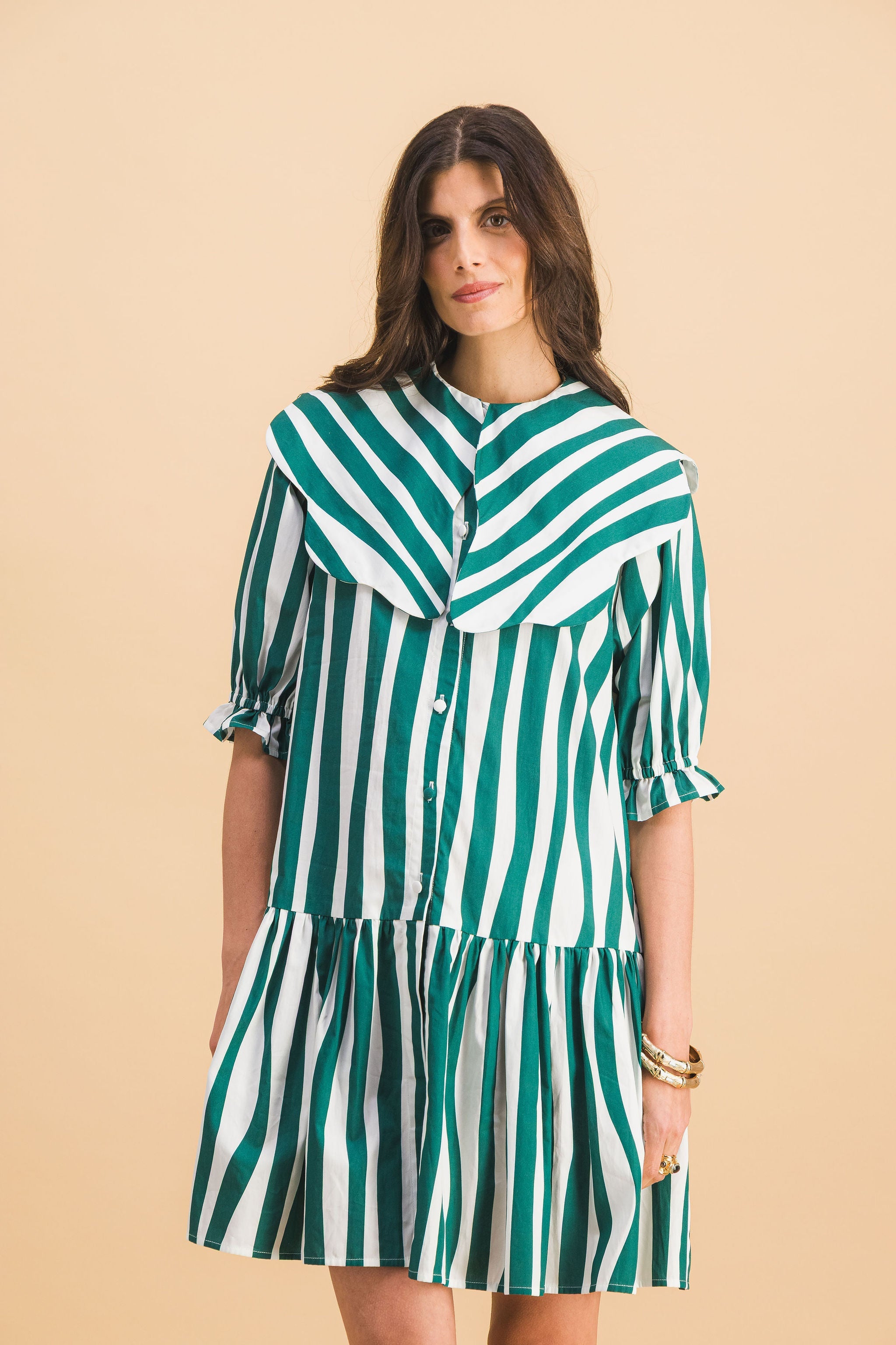 Vestido Chloebe Líneas Verdes