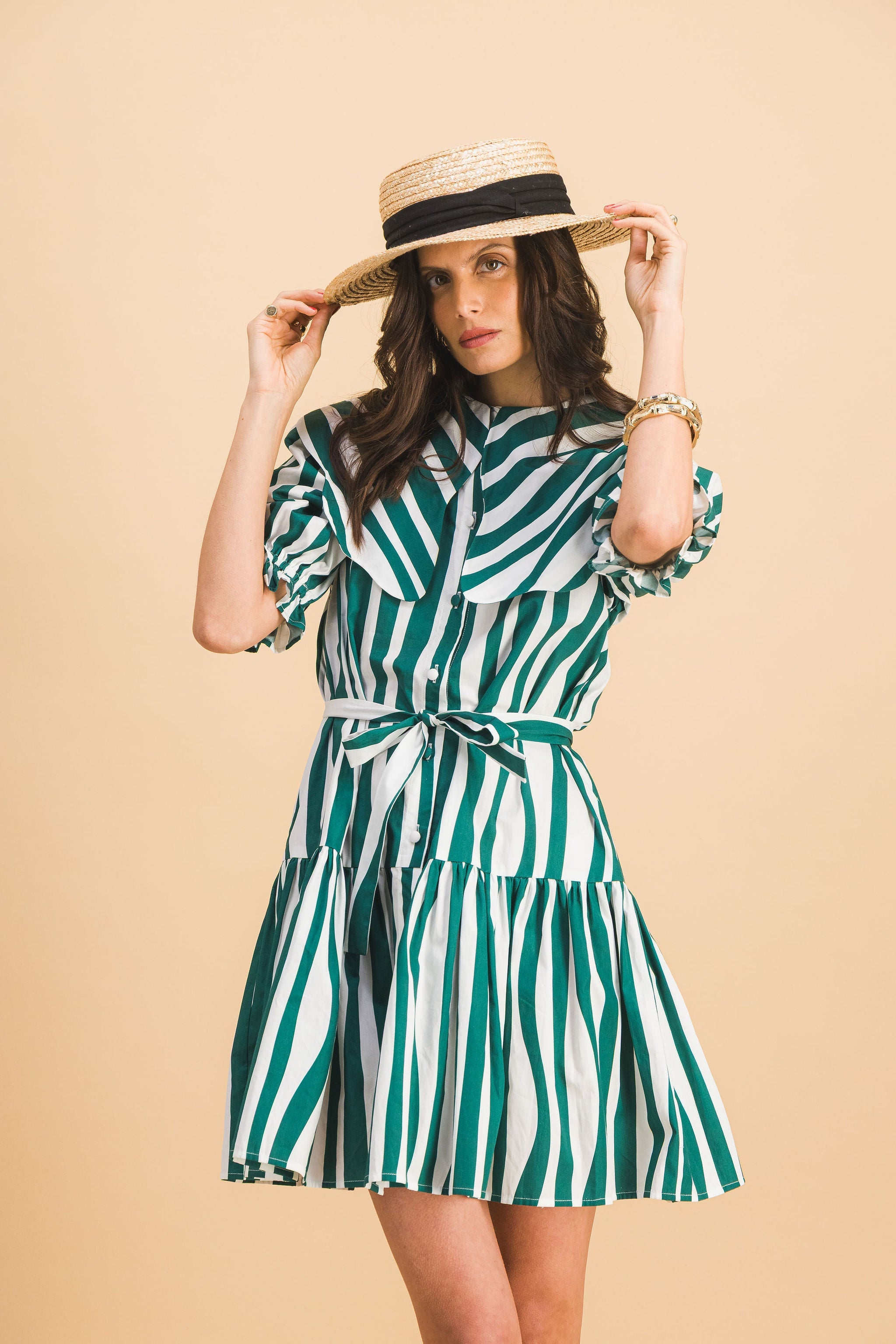Vestido Chloebe Líneas Verdes