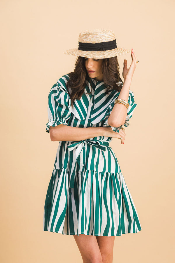 Chloebe Green Lines Dress
