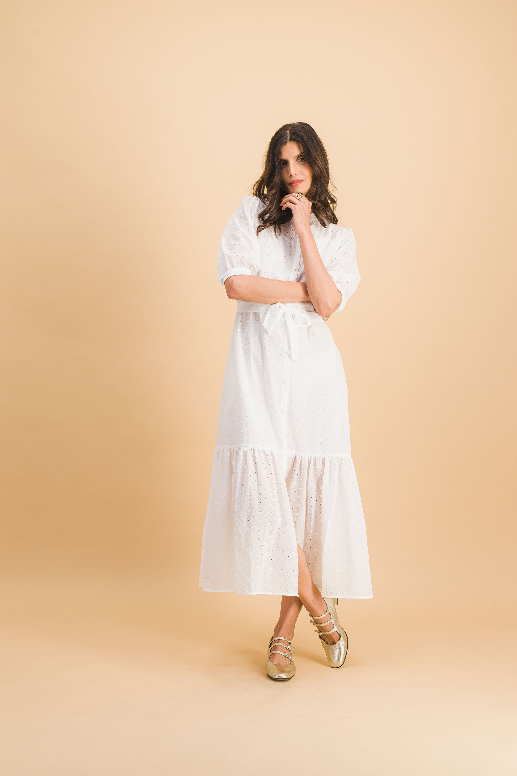 Vestido Clemence De Algodón Bordado X Donatelle Godart