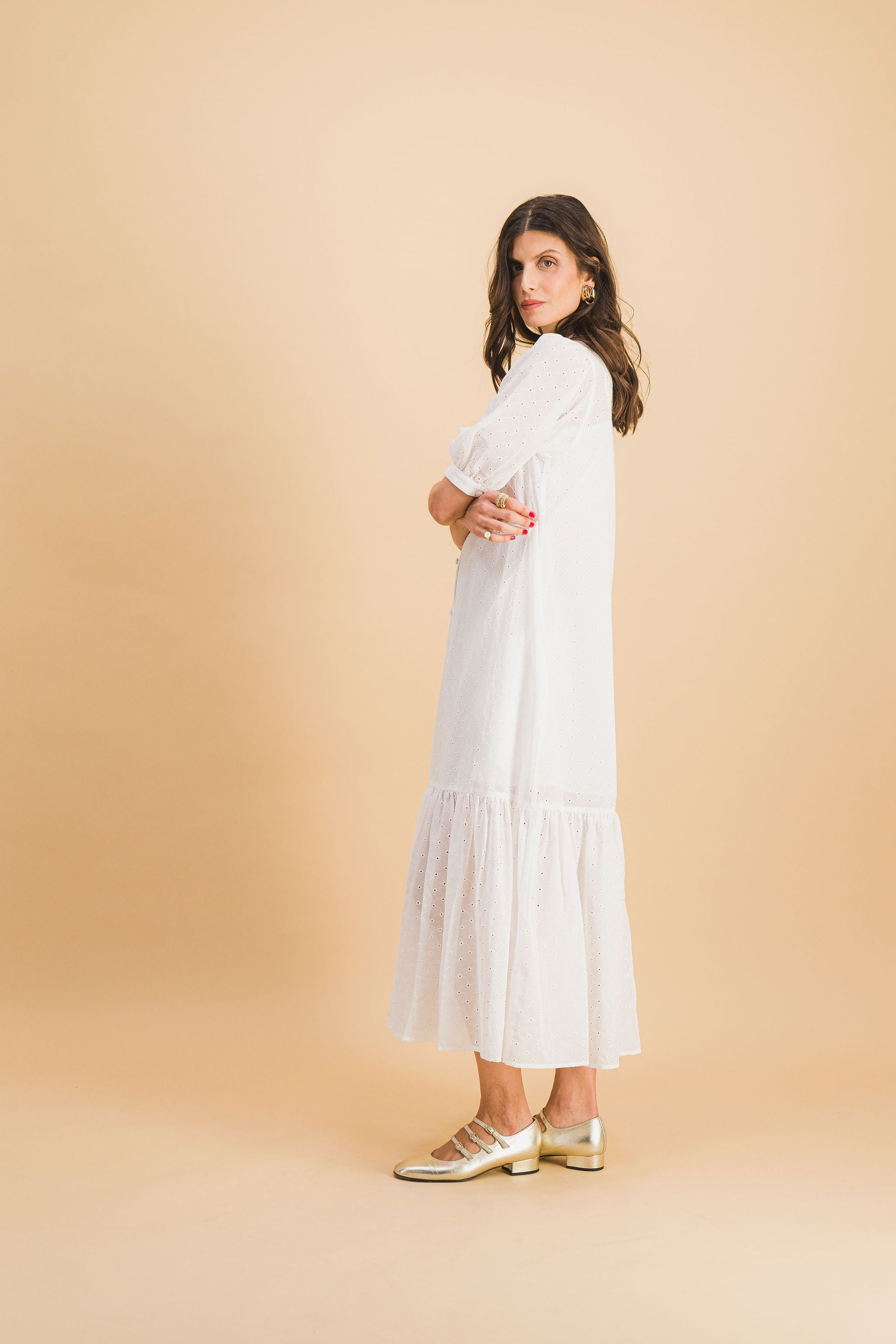 Vestido Clemence De Algodón Bordado X Donatelle Godart
