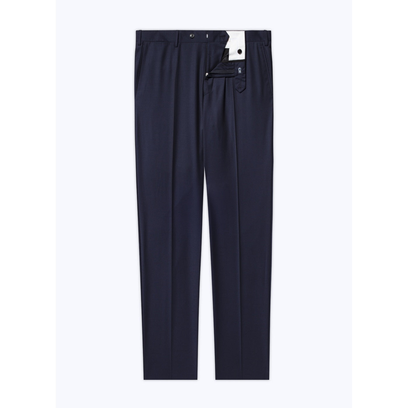 Fursac - Pantalon Costume Serge Unie Marine Super 140'S - Carbone