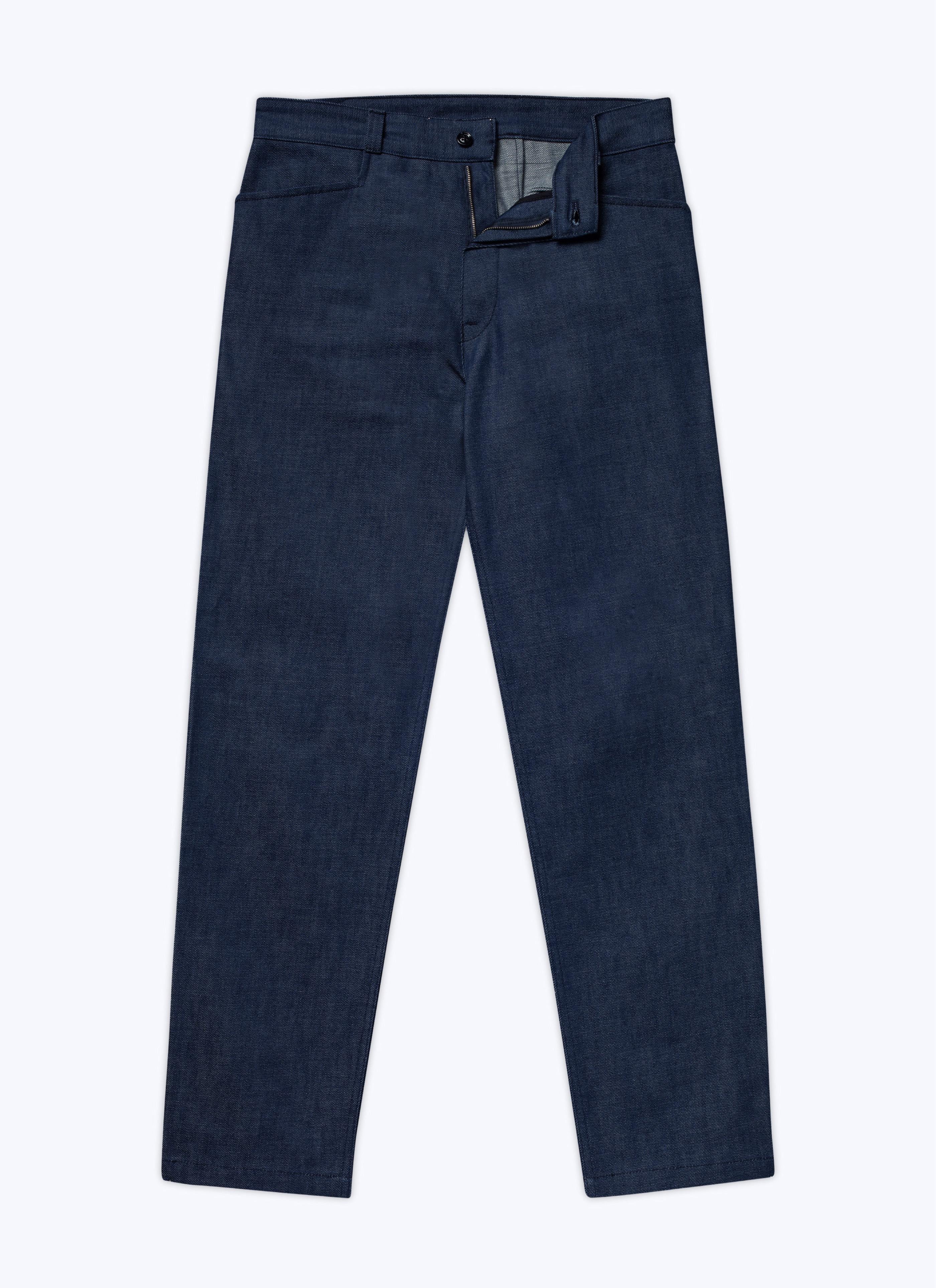 Fursac - Pantalon En Toile De Coton Denim - Indigo - Homme