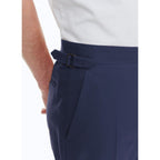 Pantalones de franela de lana de corte slim - Tinta