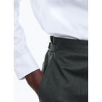Fursac - Pantalon Ajusté En Flanelle De Laine - Vert