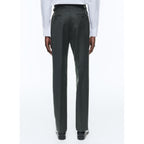 Fursac - Pantalon Ajusté En Flanelle De Laine - Vert