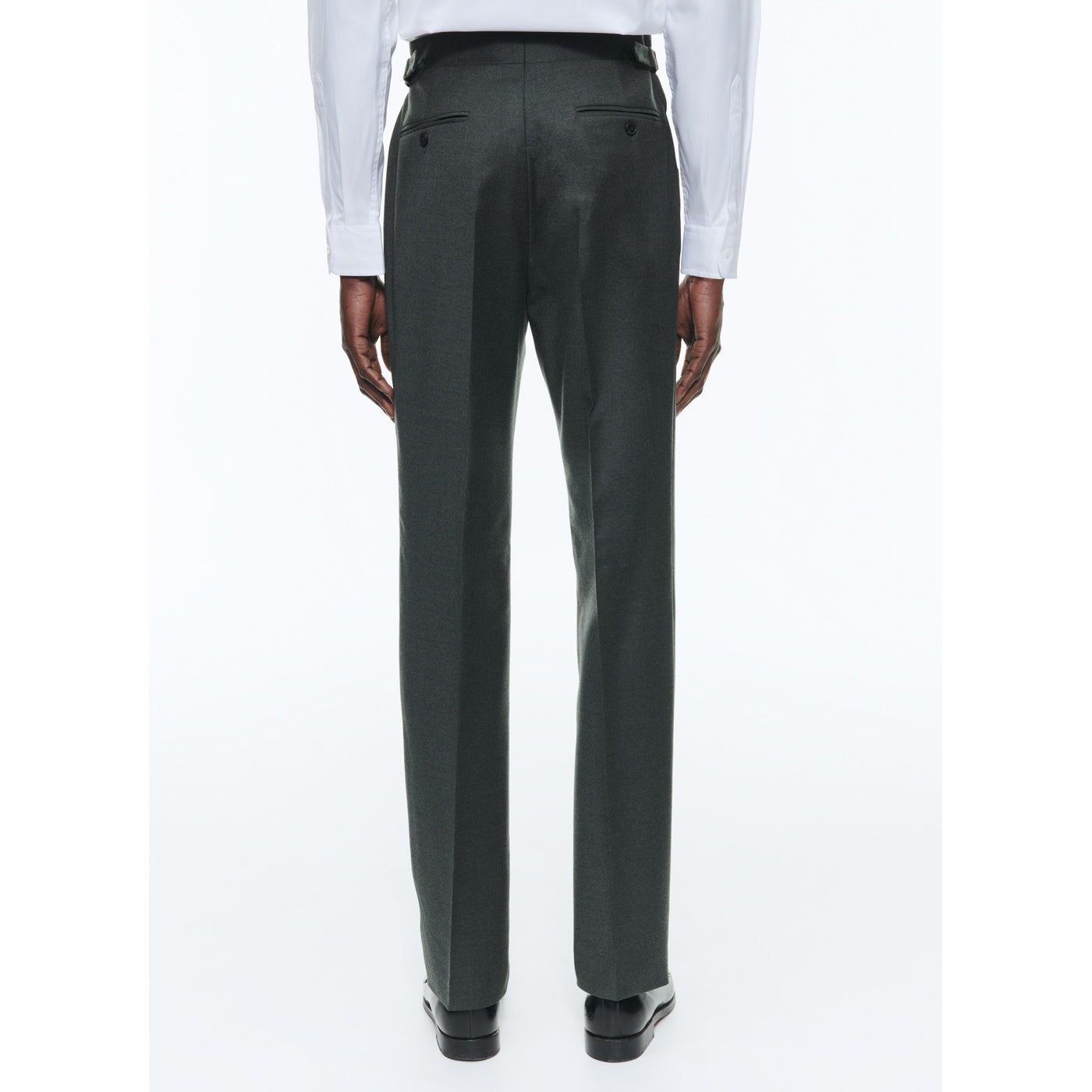 Fursac - Pantalon Ajusté En Flanelle De Laine - Vert