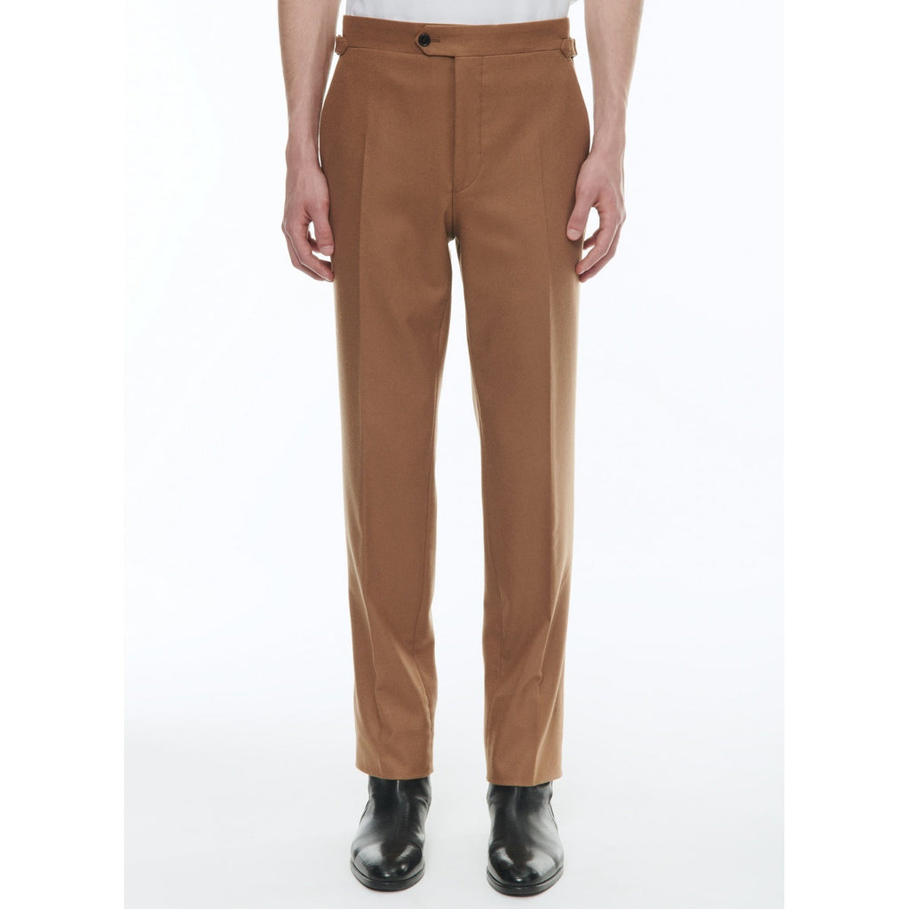 Fursac - Pantalon Ajusté En Flanelle De Laine - Brun