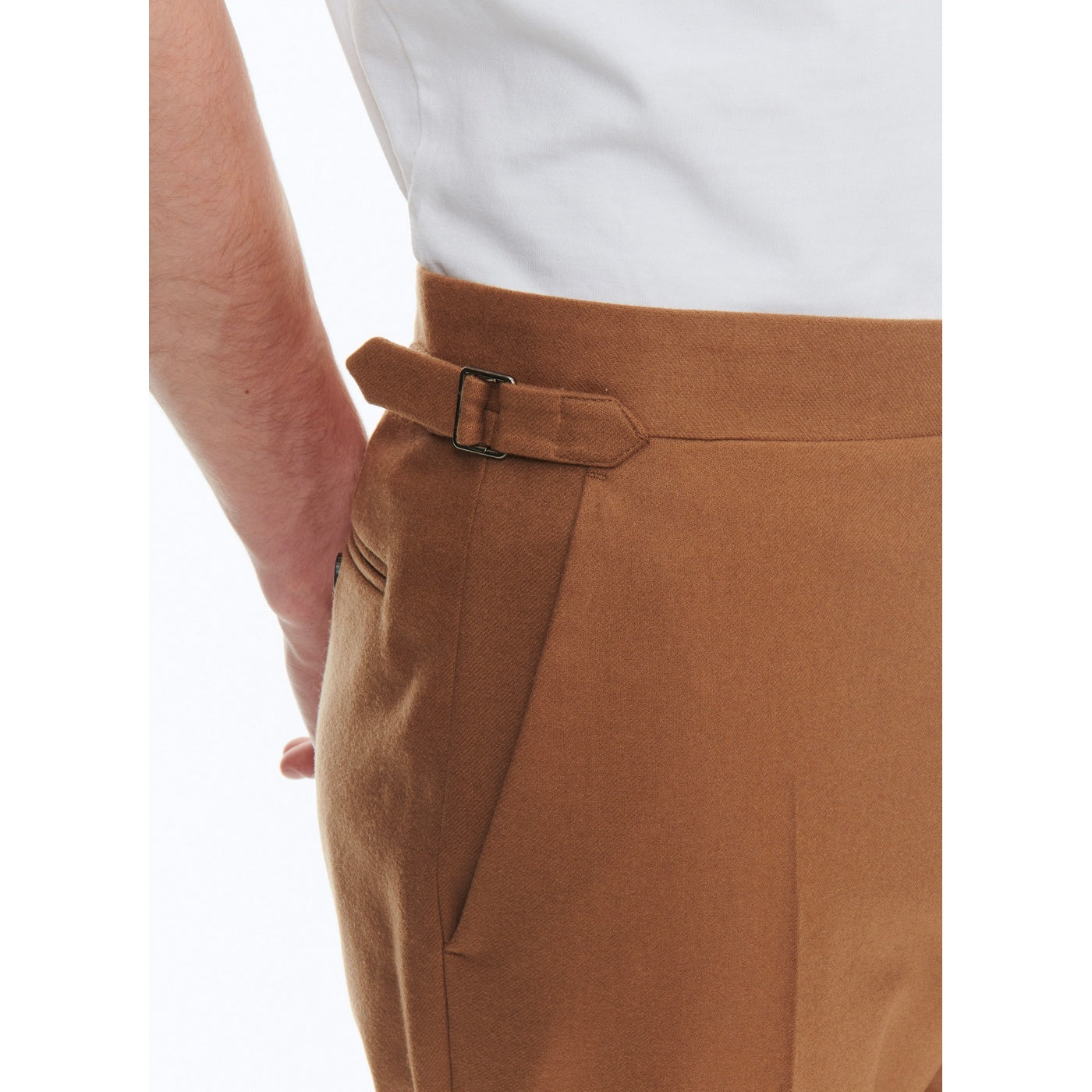 Fursac - Pantalon Ajusté En Flanelle De Laine - Brun