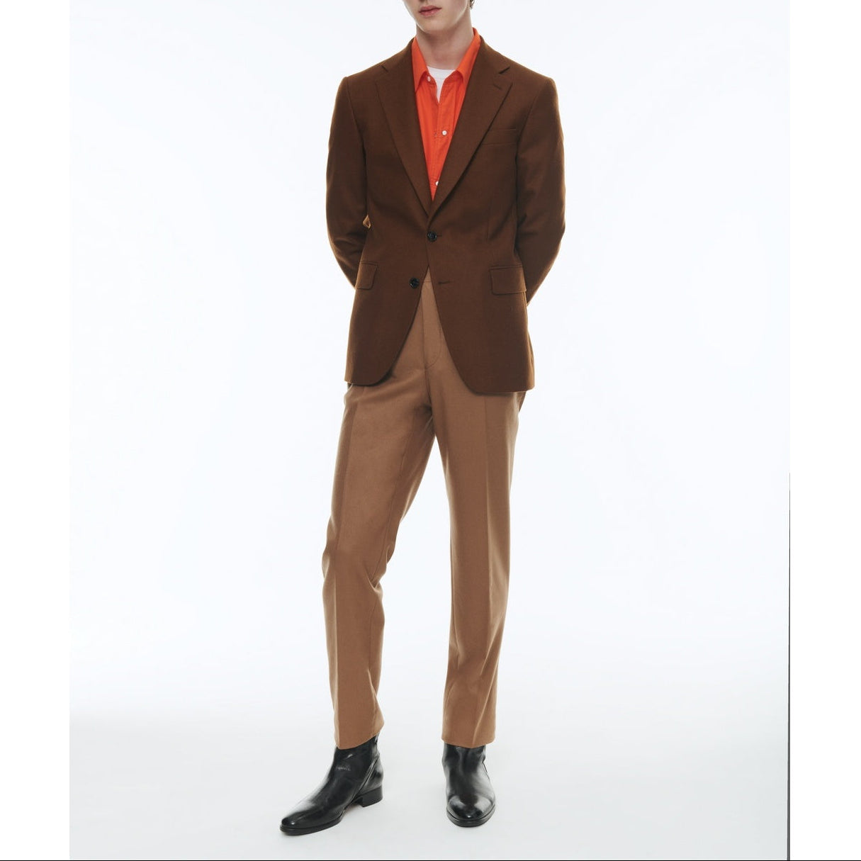 Fursac - Pantalon Ajusté En Flanelle De Laine - Brun