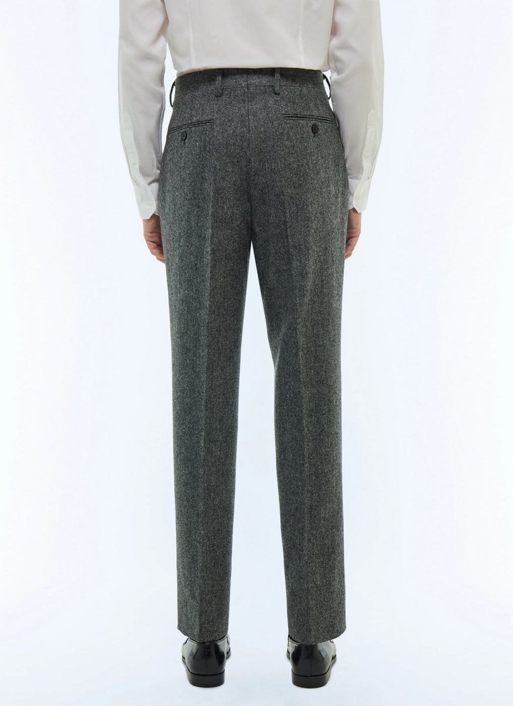 Pantaloni Slim In Tweed Di Lana - Grigio