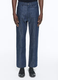 Fursac - Pantalon Flare En Toile De Coton Denim - Indigo - Homme