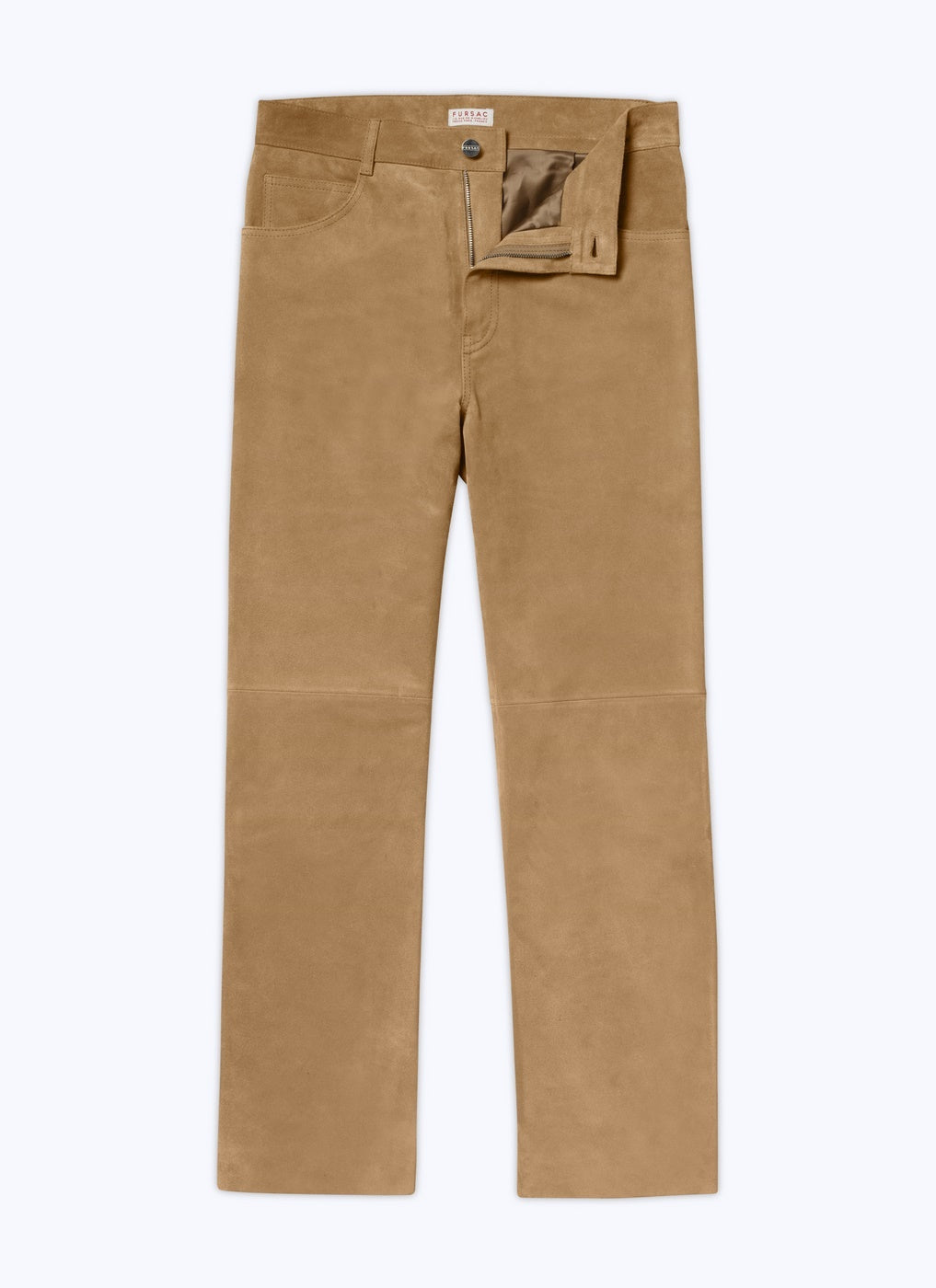 Fursac - Pantalon En Cuir Suède - Beige - Homme