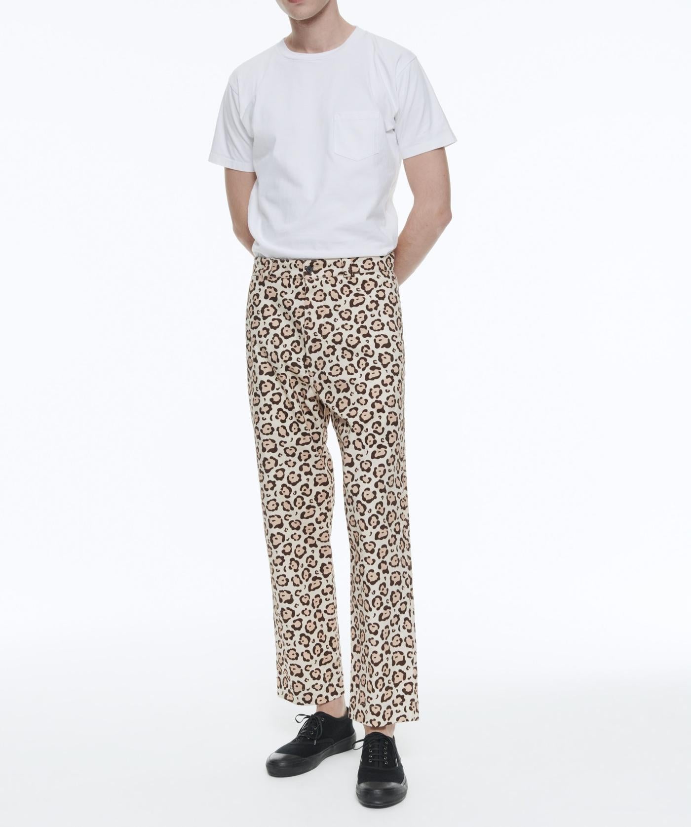 Fursac - Chino En Gabardine De Coton Léopard - Vigogne - Homme