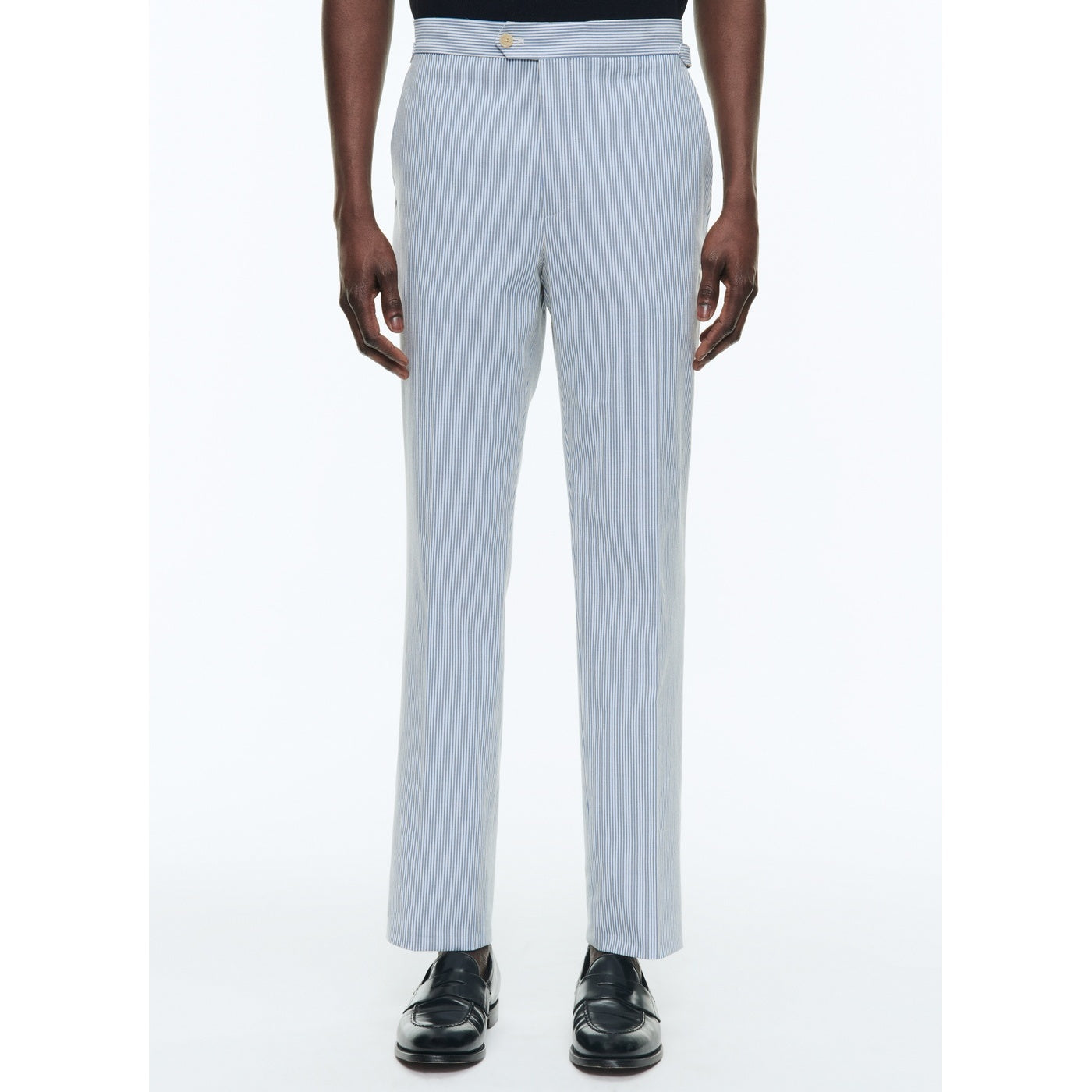 Fursac - Pantalon En Coton À Rayures - Rayures Blanches Et Bleu Ciel