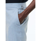 Fursac - Pantalon En Coton À Rayures - Rayures Blanches Et Bleu Ciel
